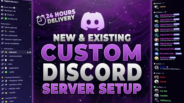 I will professionally set up and customize your Discord server